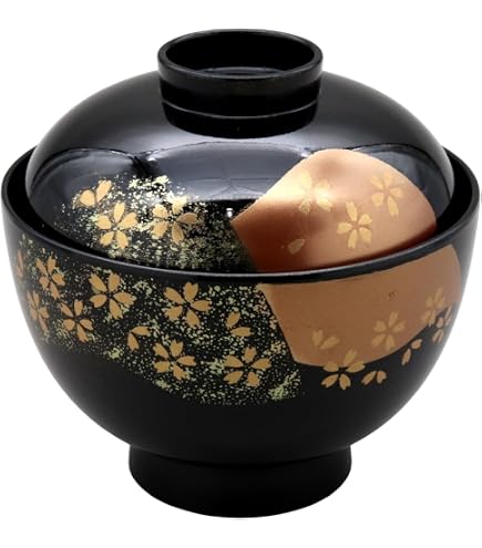 Amazon.co.jp: 輪島塗 漆器 高洲堂 蓋付き吸物椀 3客 : ホーム＆キッチン